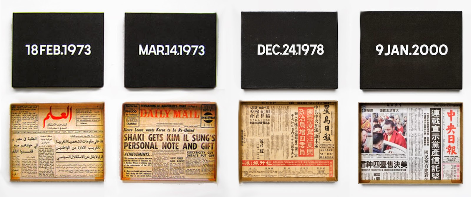 On Kawara Date paintings in 89 cities